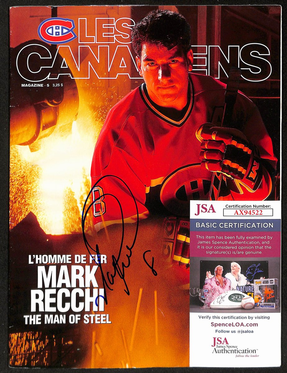 Mark Recchi Montreal Canadiens Signed Les Canadiens Magazine JSA 197176