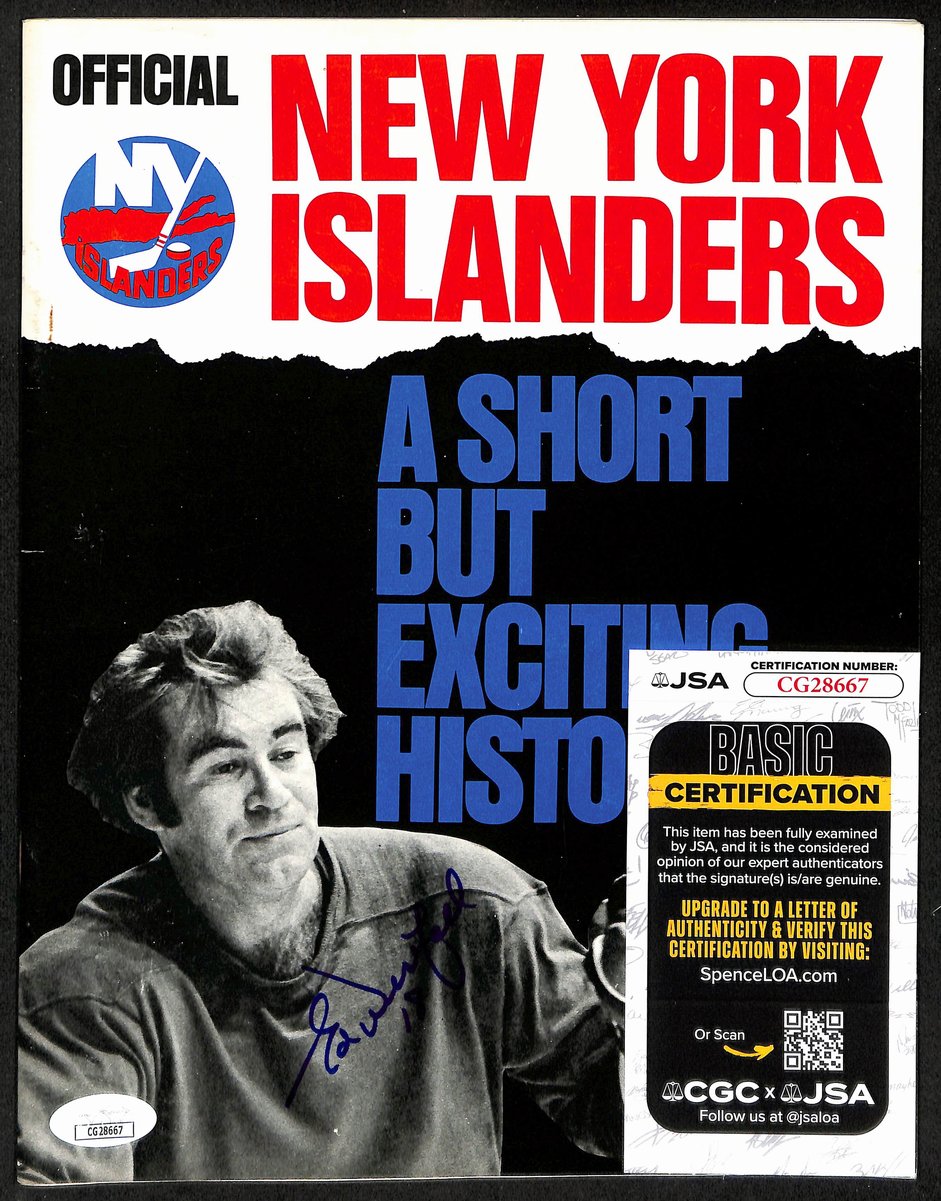 Ed Westphall New York Islanders Signed Islanders Game Program JSA 197182