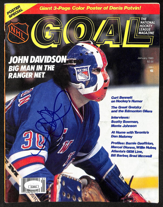 John Davidson New York Rangers Signed January 1980 Goal Magazine JSA 197187