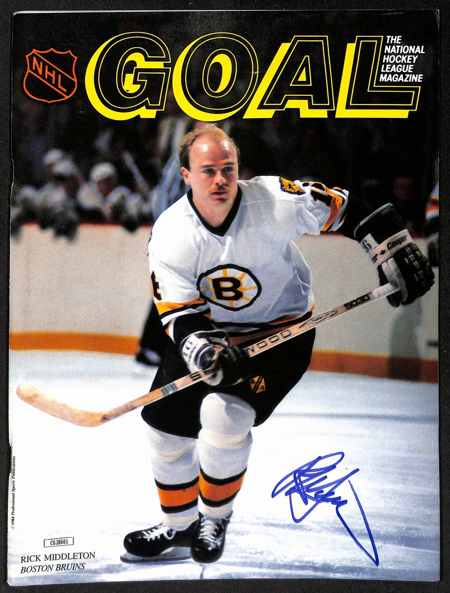 Rick Middleton Boston Bruin Signed Goal Magazine JSA 197188