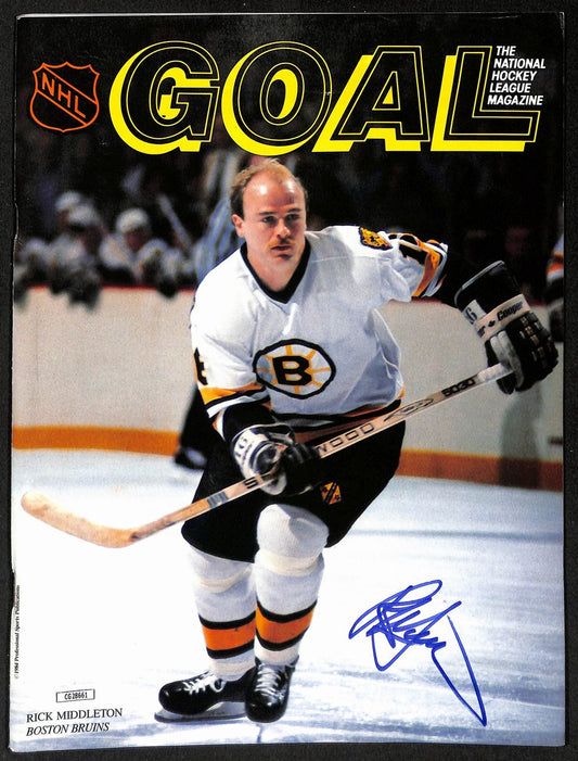 Rick Middleton Boston Bruin Signed  Goal Magazine JSA 197188