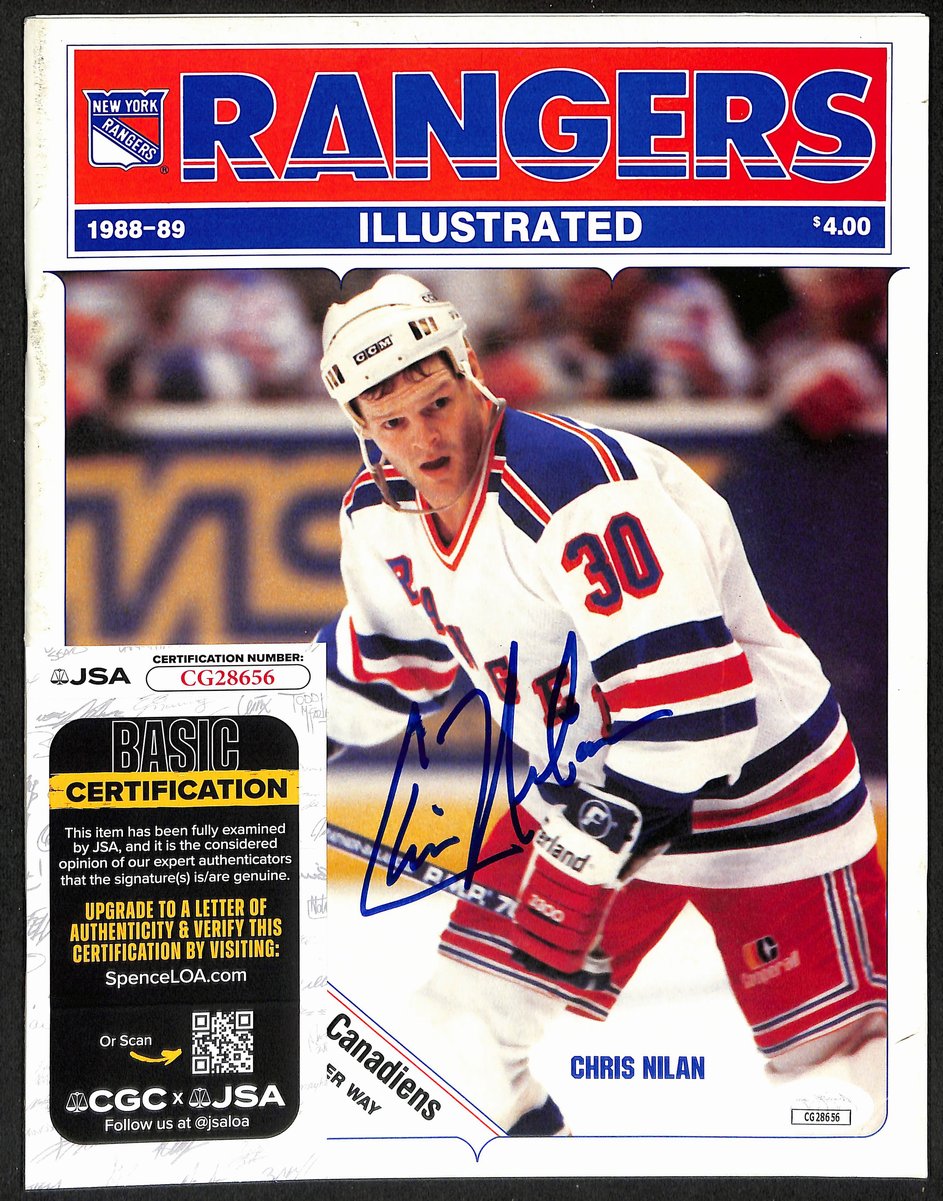 Chris Nilan New York Rangers Signed 1988-89 Rangers Illustrated JSA 197222