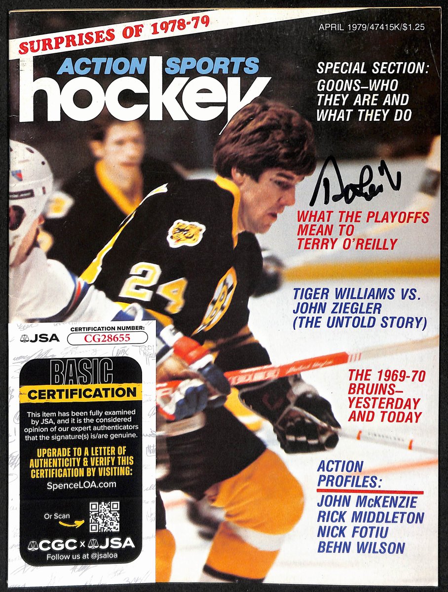 Terry O'Reilly Boston Bruins Signed 1978-79 Action Sports Hockey JSA 197223