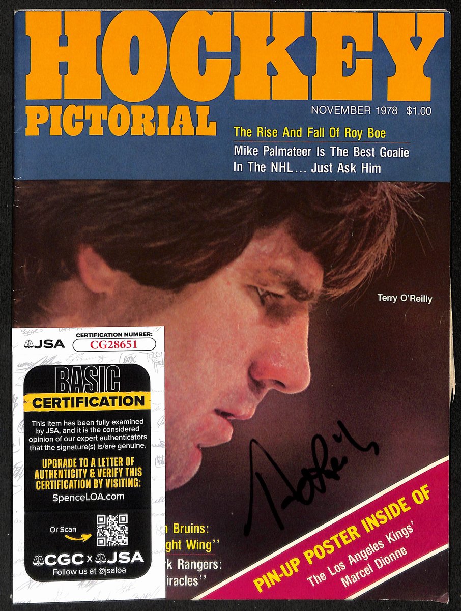 Terry O'Reilly Boston Bruins Signed 1978 Hockey Pictorial JSA 197227