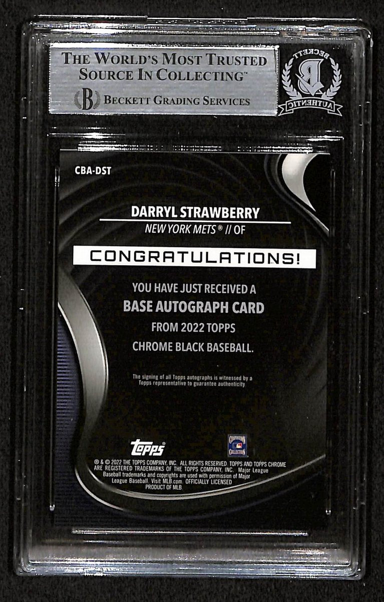 Darryl Strawberry Signed 2022 Topps 04/25 Card #CBA-DST Mets BAS/Beckett 197124