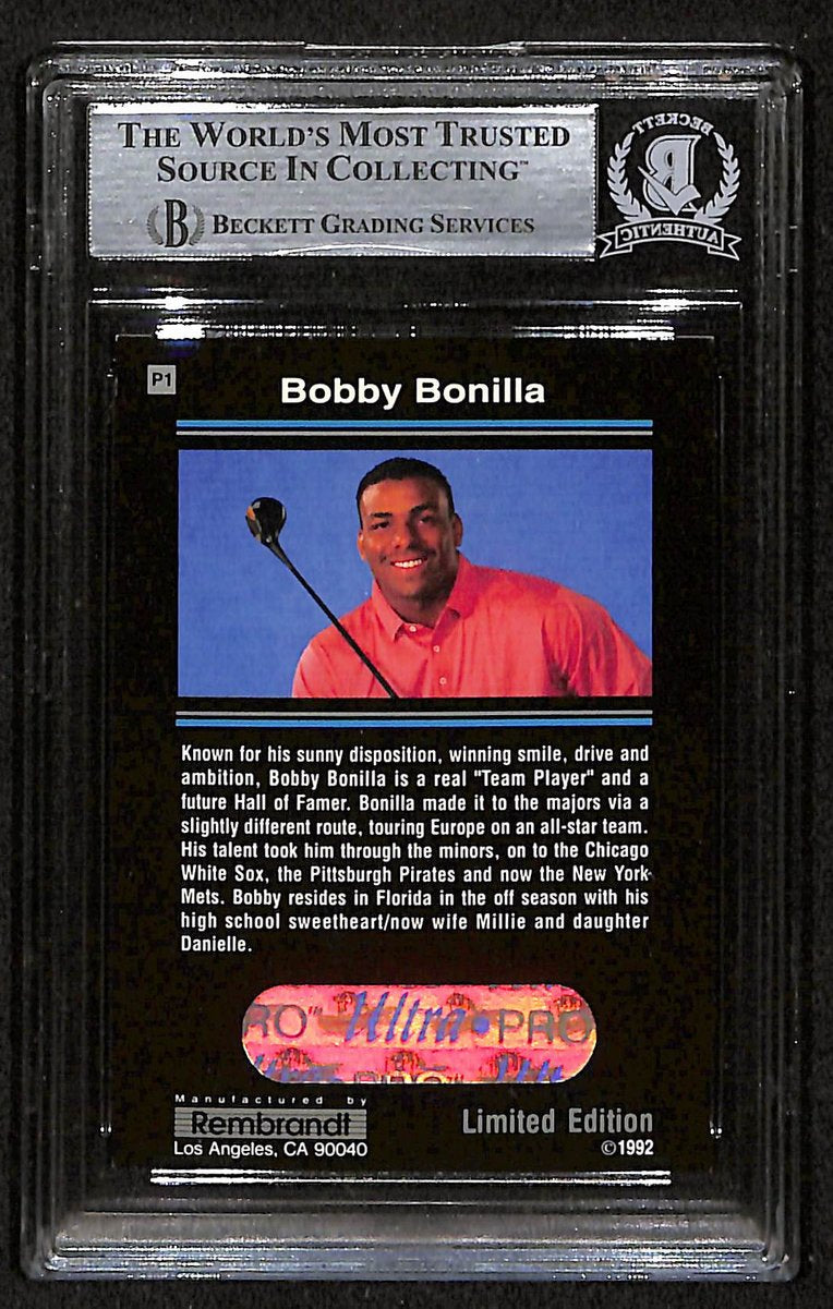 Bobby Bonilla Signed/Auto 1992 Remembrandt Card #P1 Mets BAS/Beckett 197127