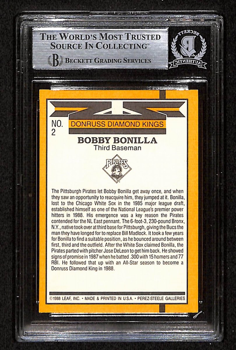 Bobby Bonilla Signed/Autographed 1989 Donruss Card #2 Pirates BAS/Beckett 197128