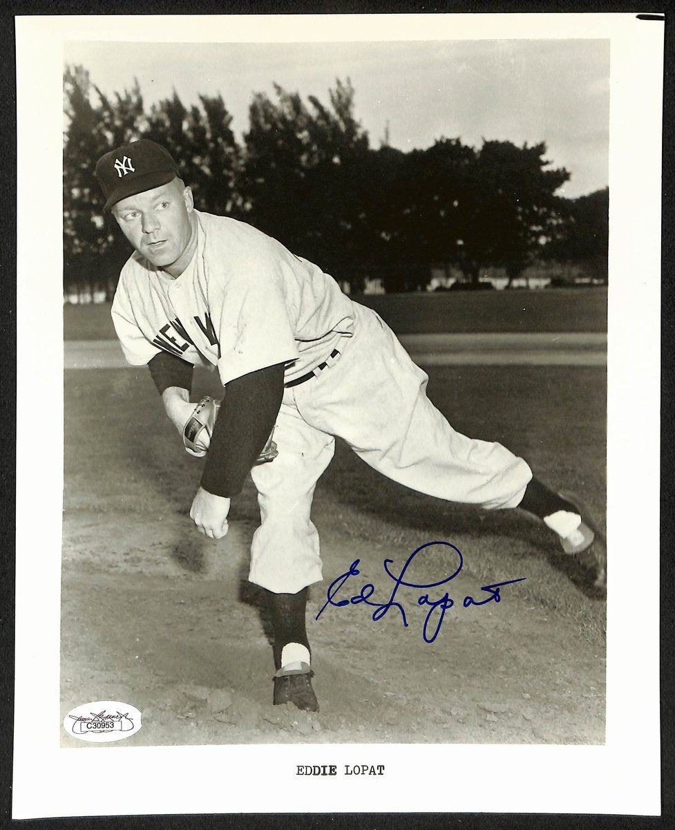 Ed Lopat Signed/Autographed 8x10 B/W Photo New York Yankees JSA 197207