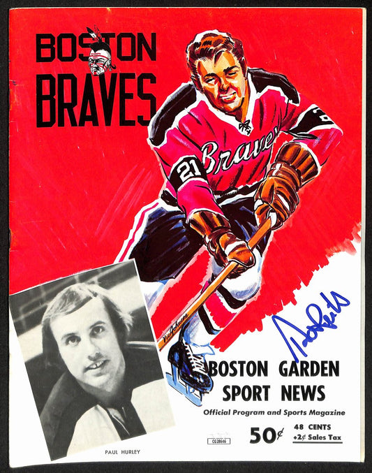 Terry O'Reilly Boston Bruins Signed 1971-72 Boston Braves Program JSA 197232