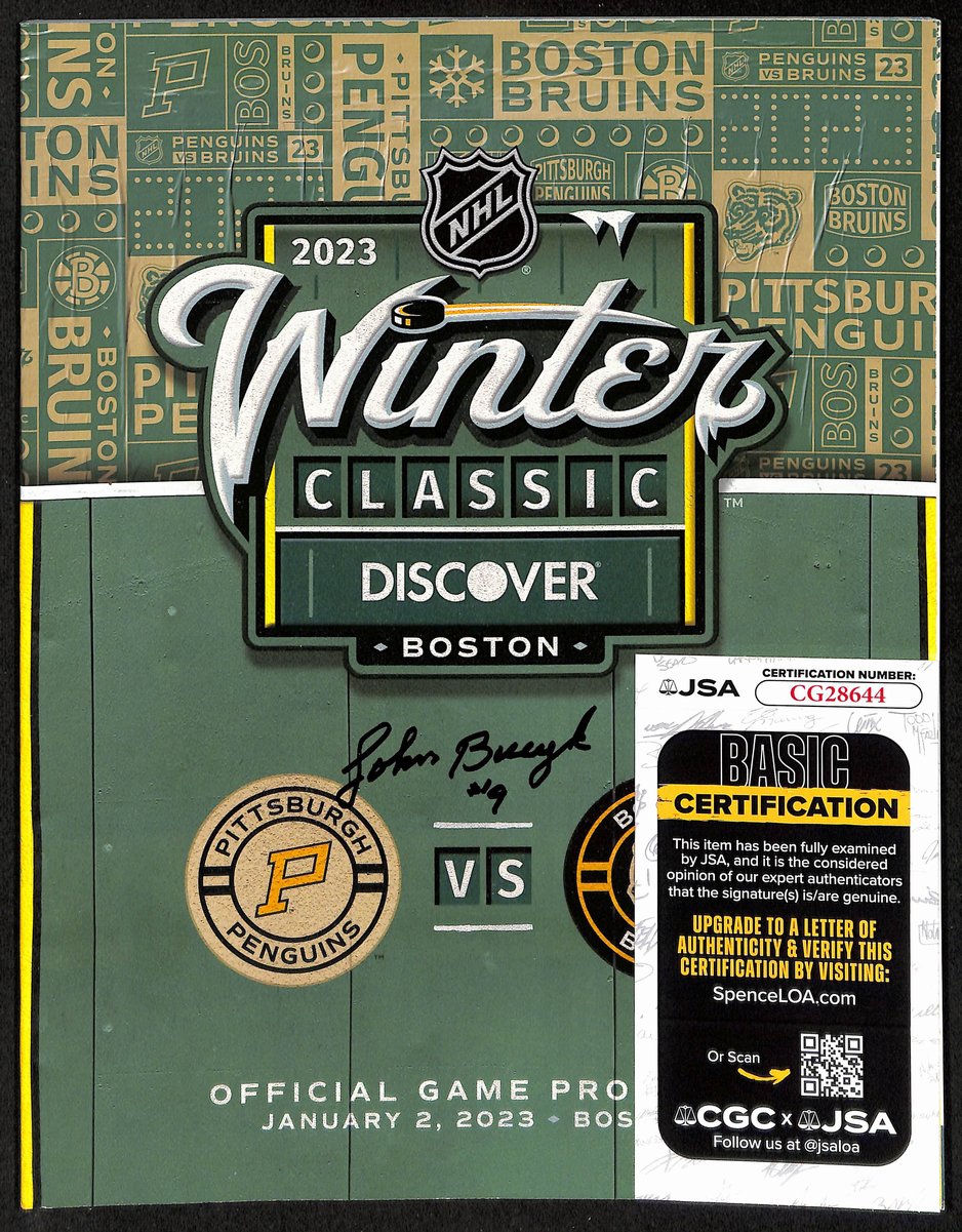 Johnny Bucyk Boston Bruins Signed 2023 Winter Classic Program JSA 197235