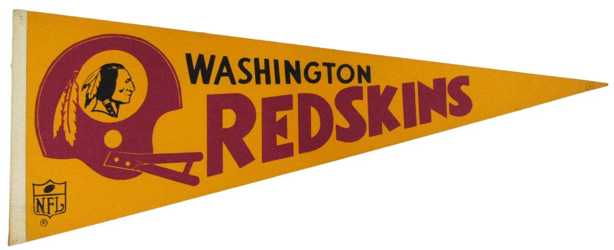 Vintage 1970's Washington Redskins NFL Football Felt Pennant 12x30 196745