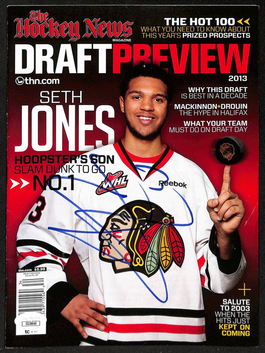 Seth Jones Chicago Blackhawks Signed 2003 Hockey News Draft Preview JSA 197238