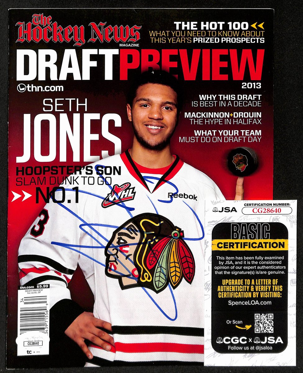Seth Jones Chicago Blackhawks Signed 2003 Hockey News Draft Preview JSA 197238