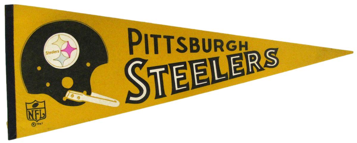 Vintage 1967 Pittsburgh Steelers NFL Football Felt Pennant 12x30 196748
