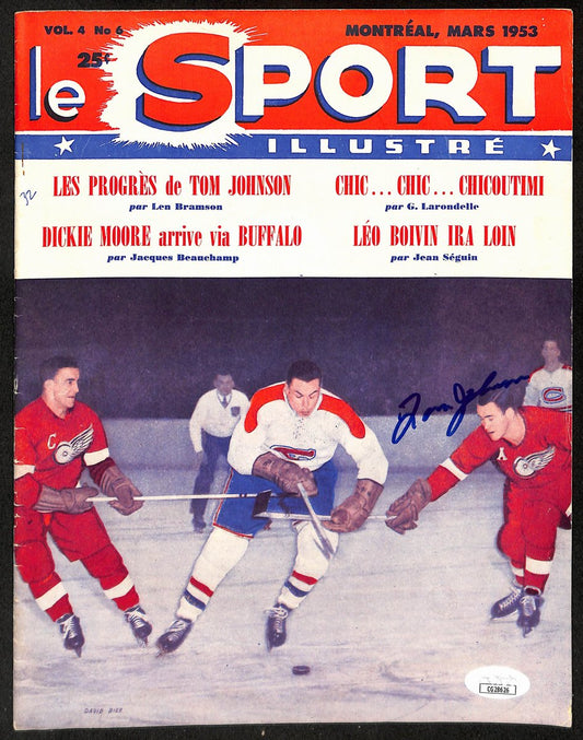 Tom Johnson Montreal Canadiens Signed 1953 Le Sport Illustre JSA 197252