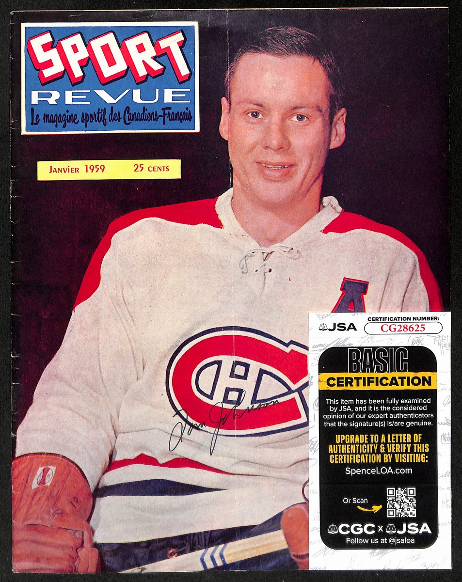Tom Johnson Montreal Canadiens Signed 1959 Sport Revue JSA 197253