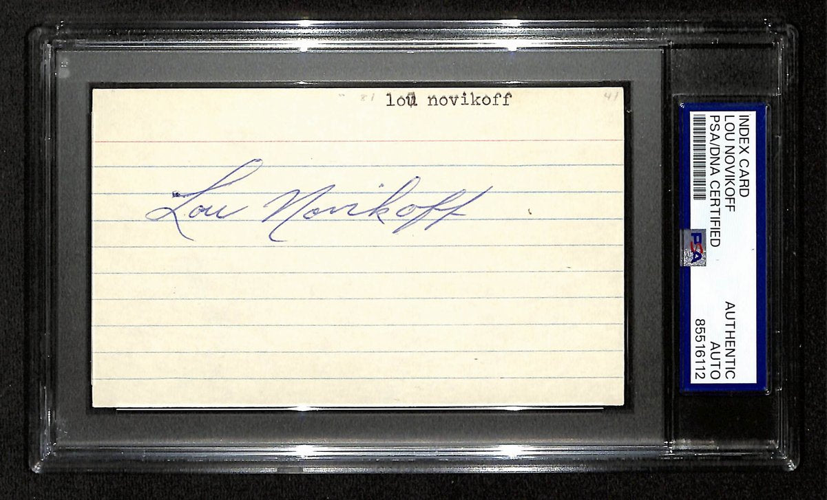 Lou Novikoff Chicago Cubs Signed/Autographed 3x5 Index Card PSA/DNA 196902