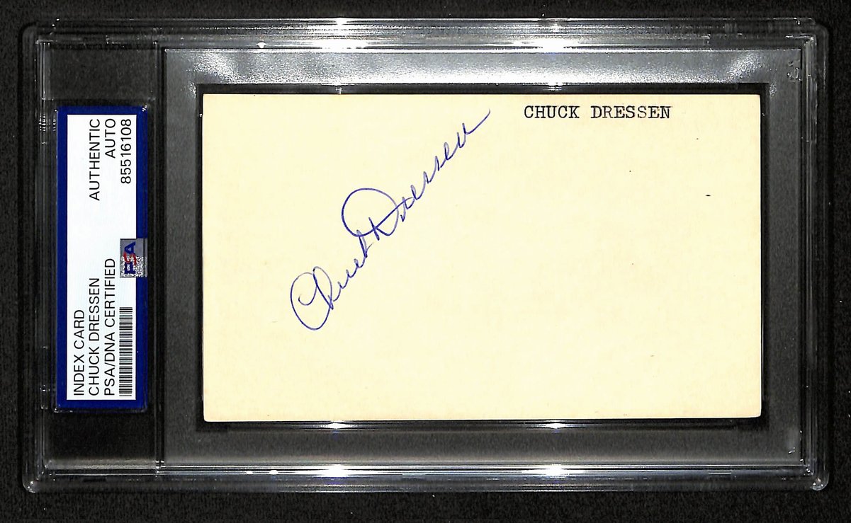 Chuck Dressen NY Giants Signed/Autographed 3x5 Index Card PSA/DNA 196908