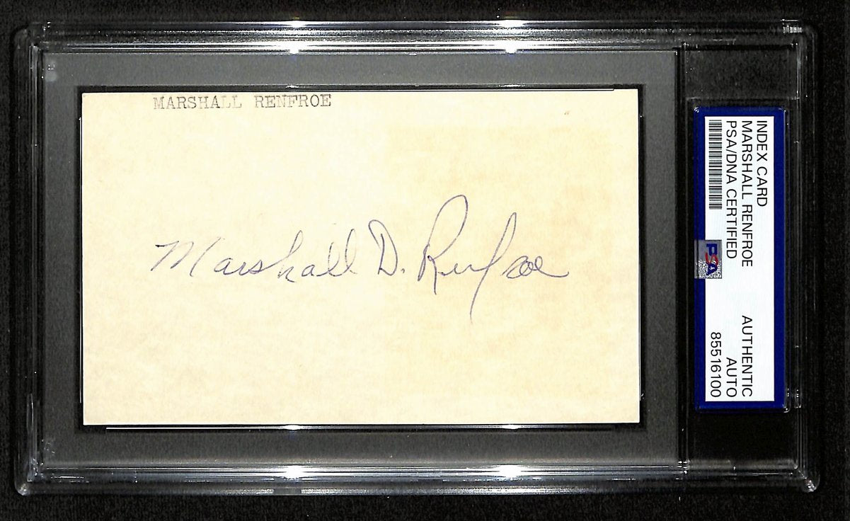 Marshall Renfroe 1959 Giants Signed/Autographed 3x5 Index Card PSA/DNA 196920
