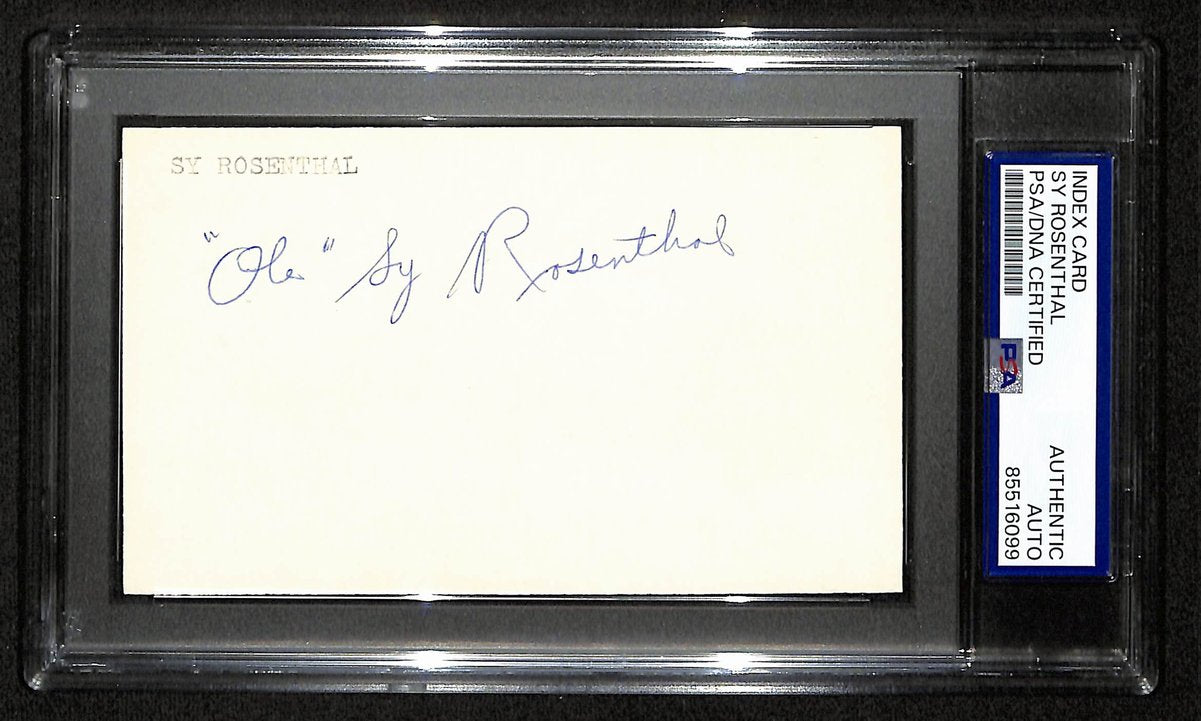 Sy Rosenthal Boston Red Sox Signed/Autographed 3x5 Index Card PSA/DNA 196921
