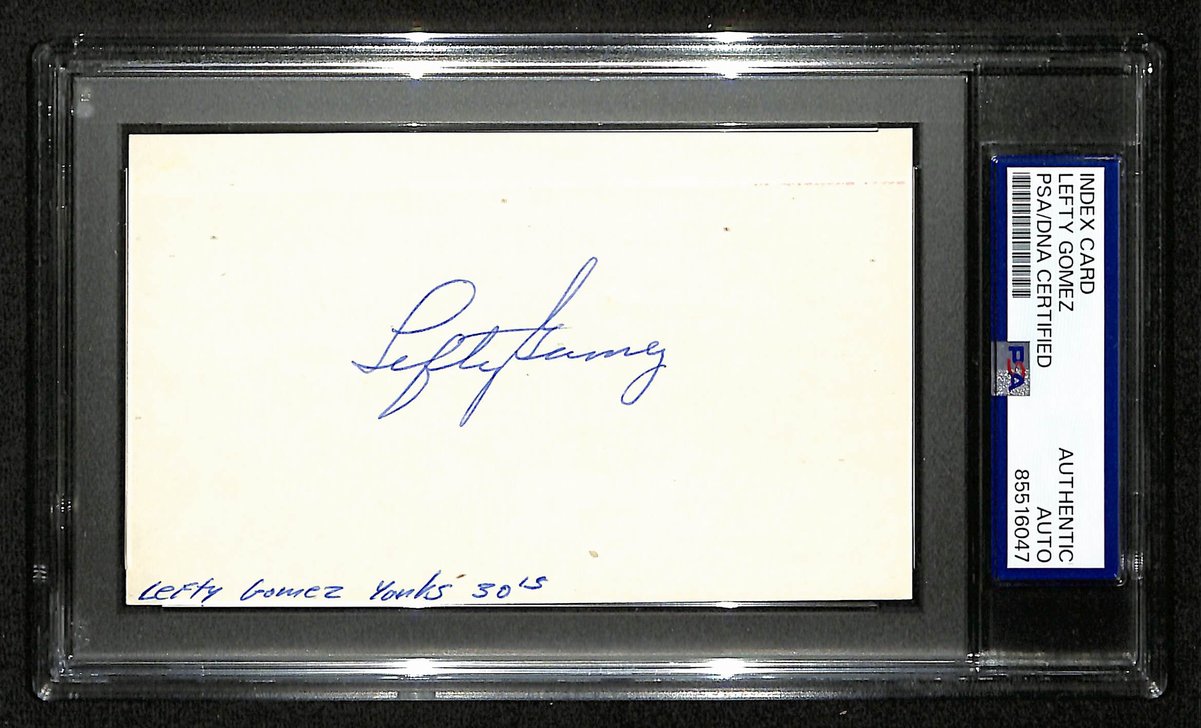 Lefty Gomez NY Yankees HOF Signed/Autographed 3x5 Index Card PSA/DNA 196924