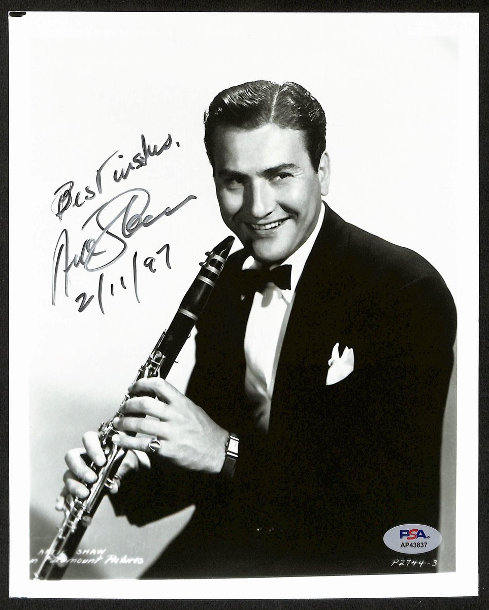 Artie Shaw Musician Signed/Inscribed Vintage 8x10 B/W Photo PSA/DNA 196891