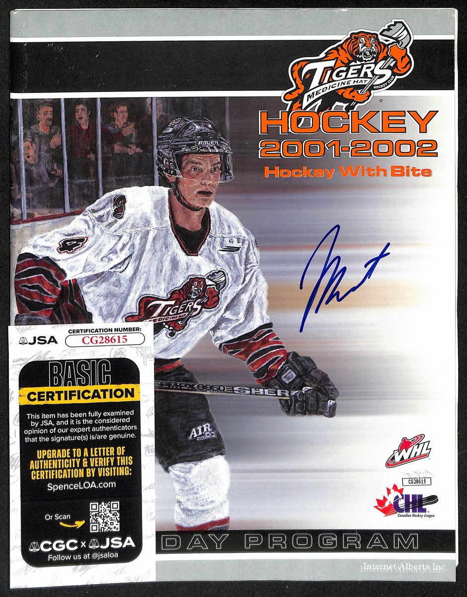 Jay Bouwmester St. Louis Blues Signed 2001-02 Medicine Hat Program JSA 197263
