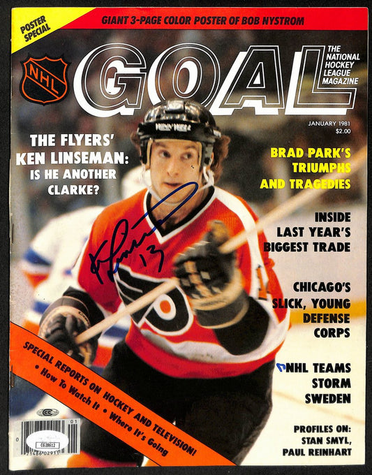 Ken Linesman Philadelphia Flyers Signed January 1981 Goal Magazine JSA 197266