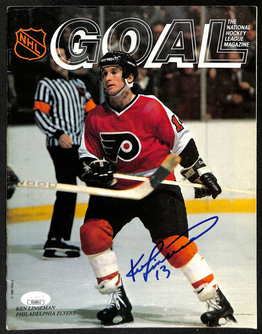 Ken Linesman Philadelphia Flyers Signed 1980 Goal Magazine JSA 197267