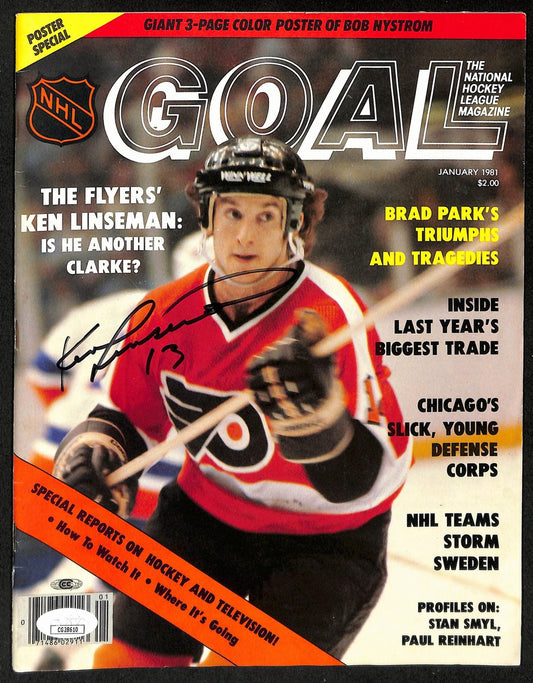Ken Linesman Philadelphia Flyers Signed January 1981 Goal Magazine JSA 197268