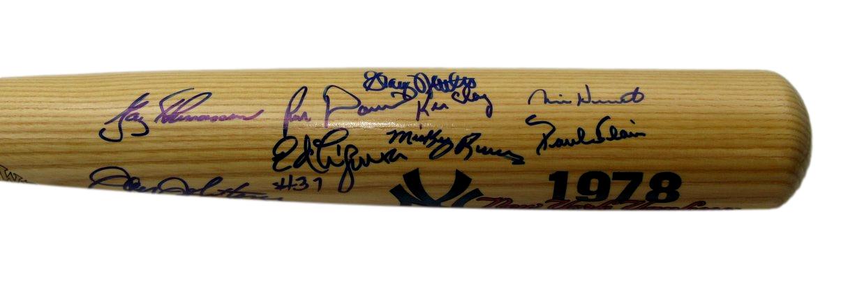 1978 WS Champs New York Yankees Cooperstown Bat Signed by 14 Players 197464