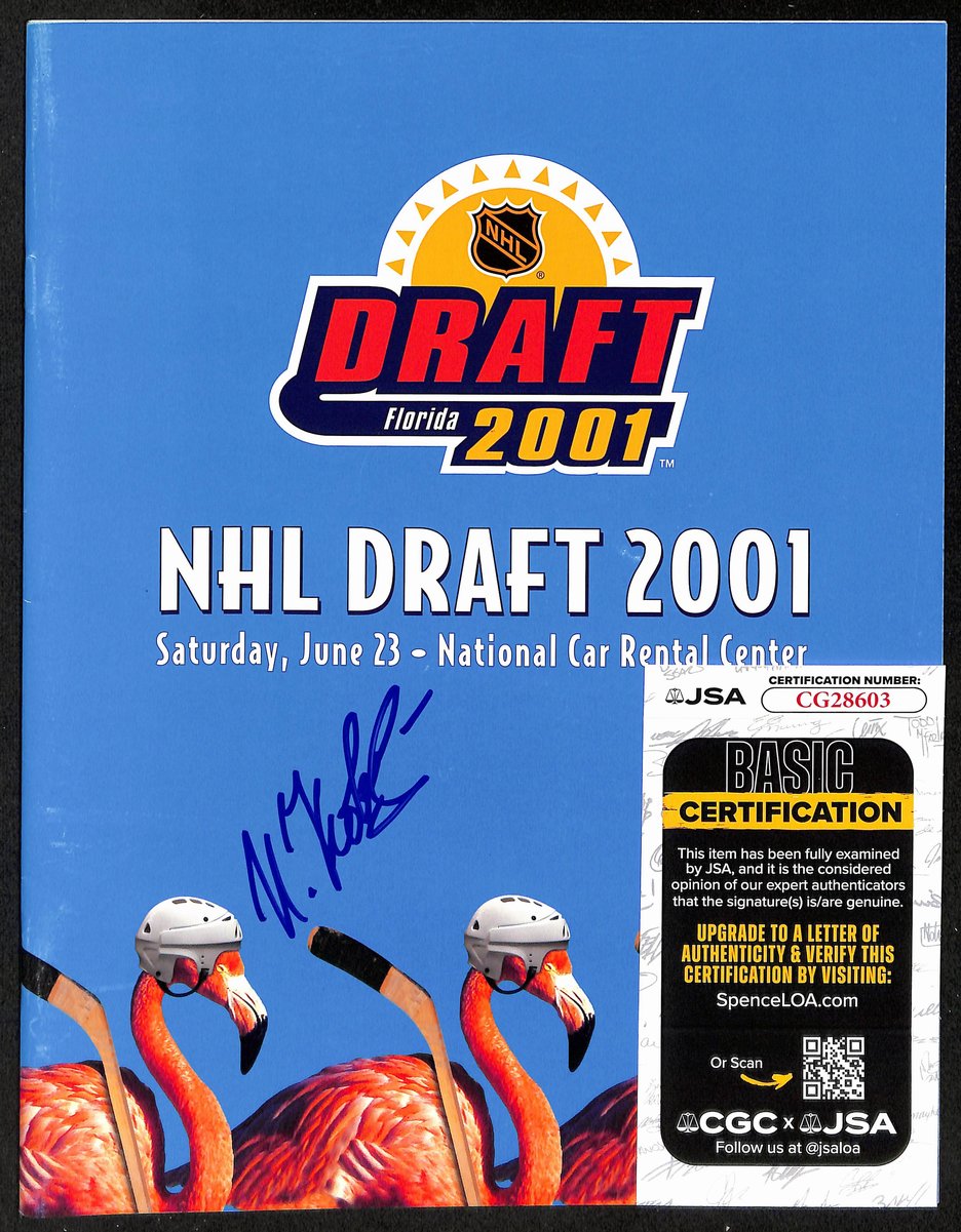 Ilya Kovalchuk Atlanta Thrashers Signed 2001 NHL Draft Program JSA 197276