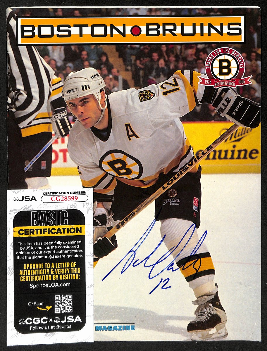 Adam Oates Boston Bruins Signed 1994-95 Bruins Souvenir Magazine JSA 197279