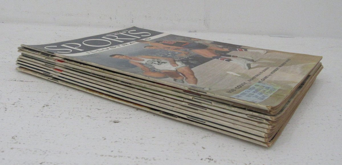 Lot of (9) 1956 Sports Illustrated Magazines Bob Cousy Celtics Cover 197752