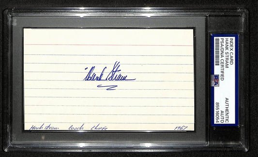 Hank Stram HOF Signed/Autographed 3x5 Index Card KC Chiefs PSA/DNA 196958