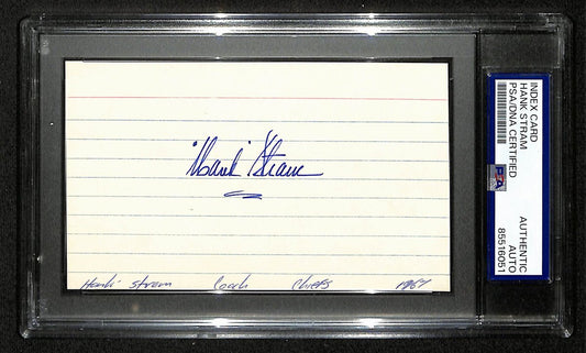 Hank Stram HOF Signed/Autographed 3x5 Index Card KC Chiefs PSA/DNA 196960
