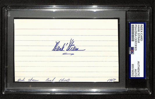 Hank Stram HOF Signed/Autographed 3x5 Index Card KC Chiefs PSA/DNA 196961