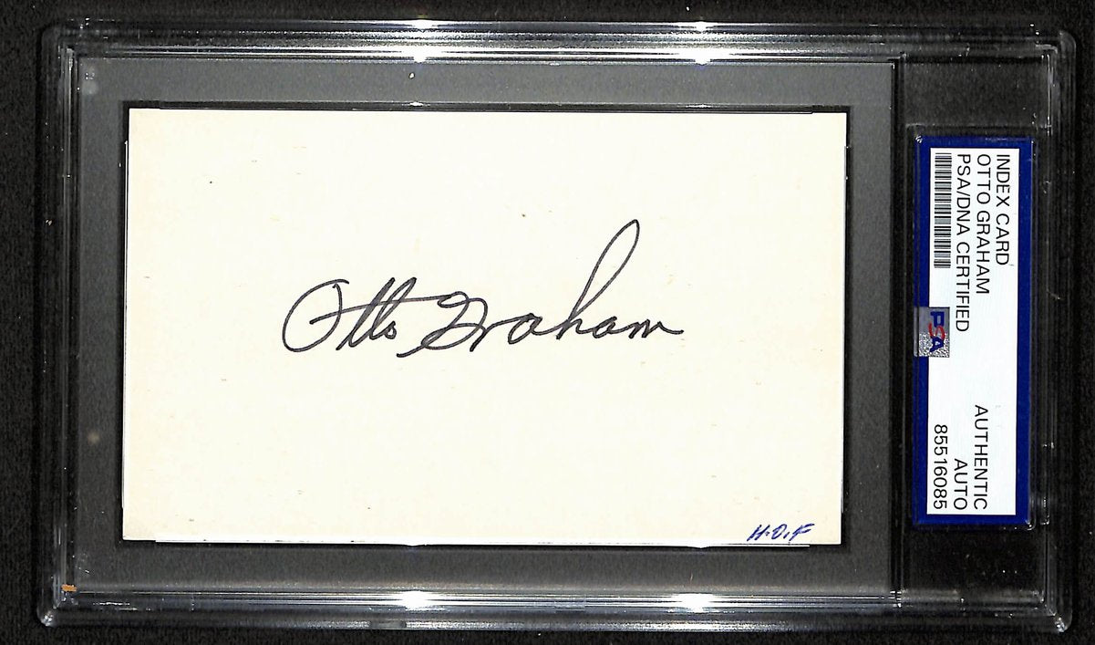 Otto Graham HOF Signed/Autographed 3x5 Index Card Browns PSA/DNA 196965