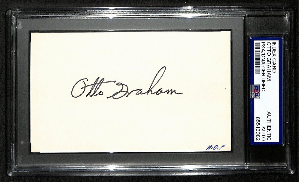 Otto Graham HOF Signed/Autographed 3x5 Index Card Browns PSA/DNA 196966