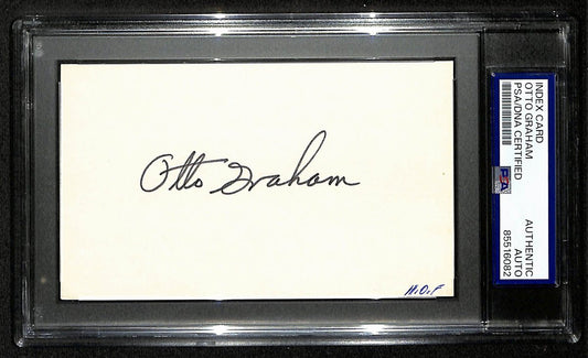 Otto Graham HOF Signed/Autographed 3x5 Index Card Browns PSA/DNA 196966