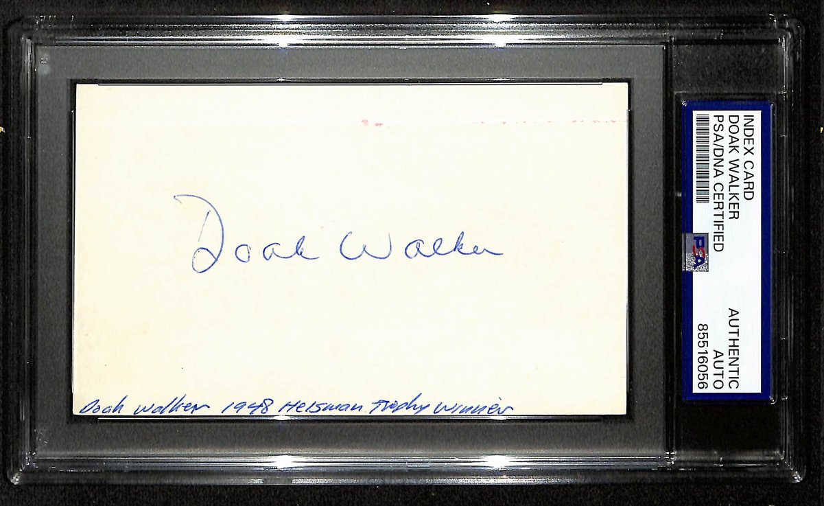 Doak Walker Signed/Auto 3x5 Index Card SMU 1948 Heisman PSA/DNA 196973