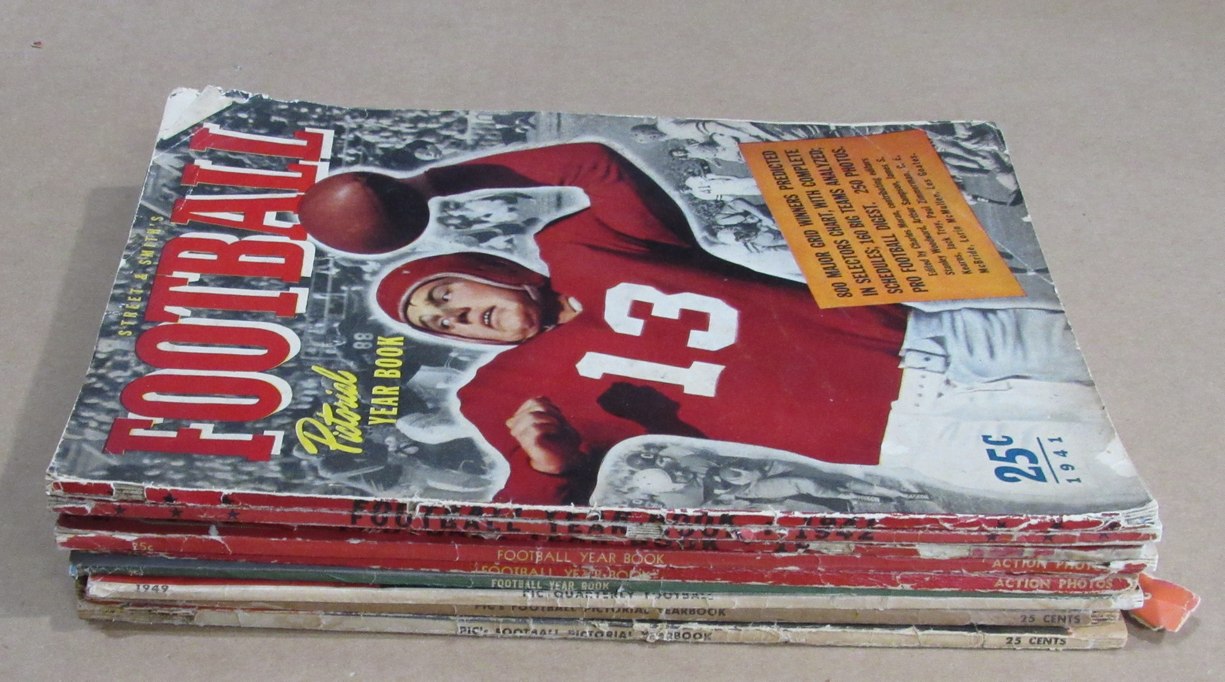 1941-1949 Street & Smith College Football Yearbook Lot of 10