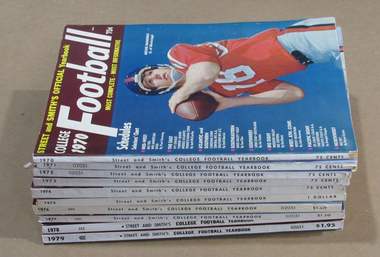 1970-1979 Street & Smith College Football Yearbook Lot of 10