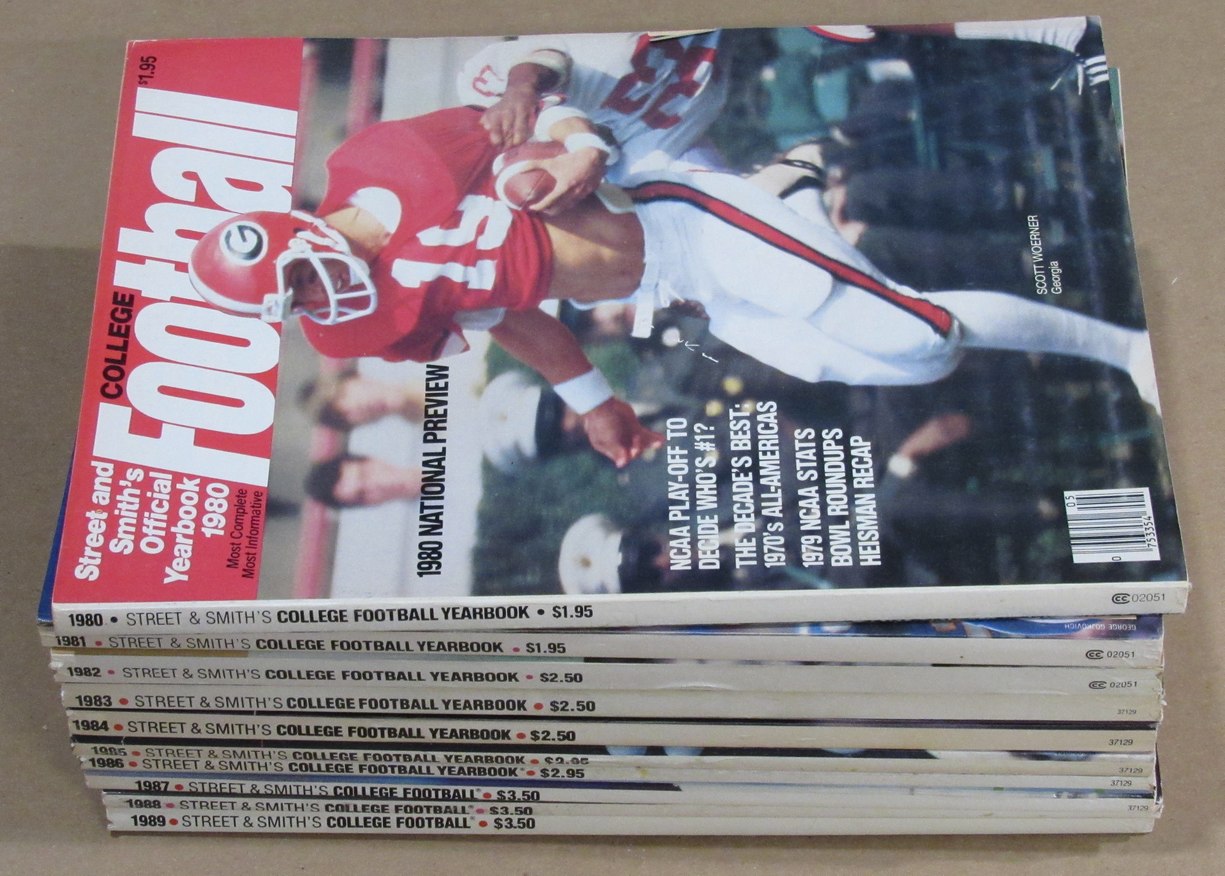 1980-1989 Street & Smith College Football Yearbook Lot of 10