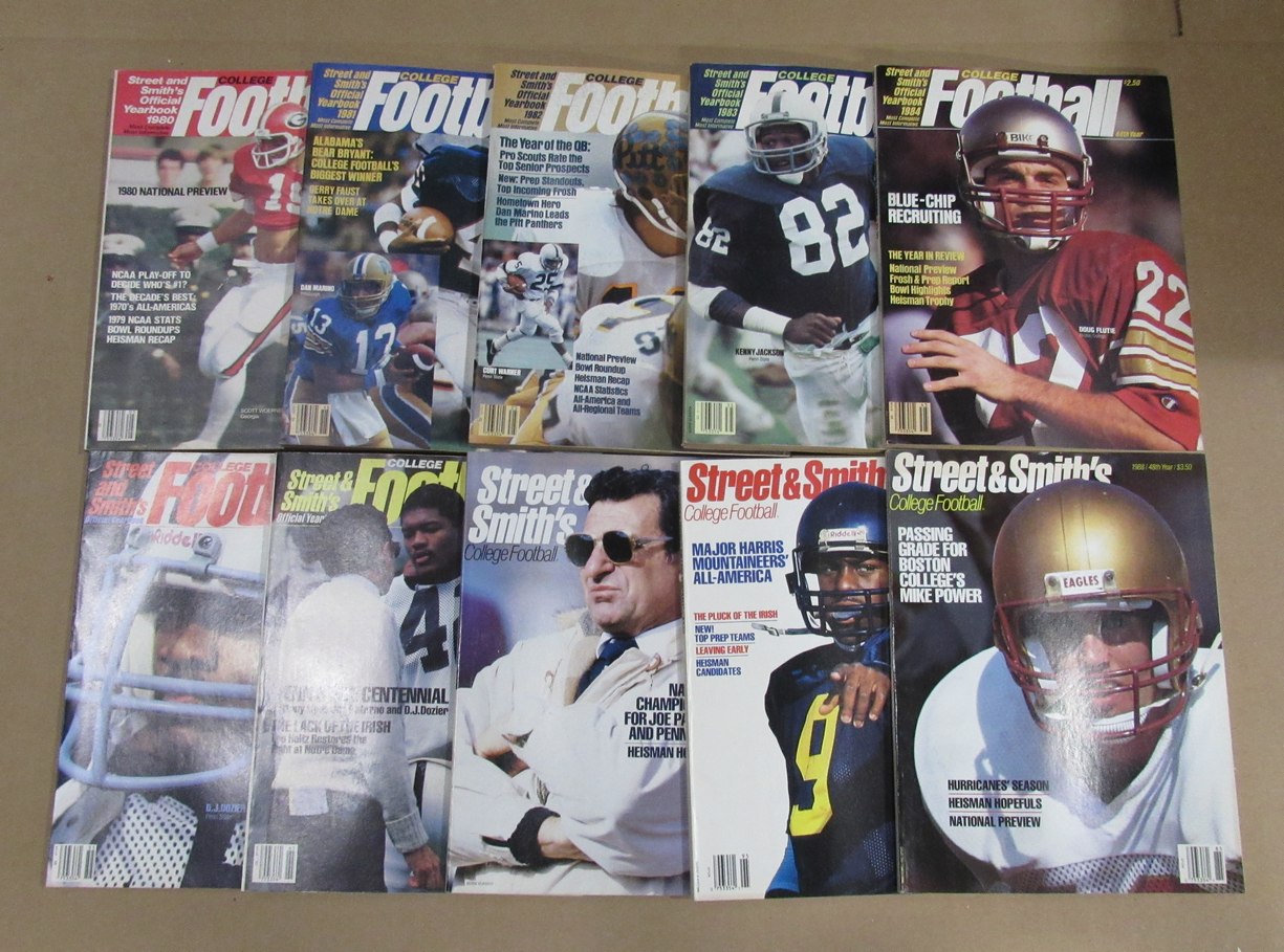 1980-1989 Street & Smith College Football Yearbook Lot of 10