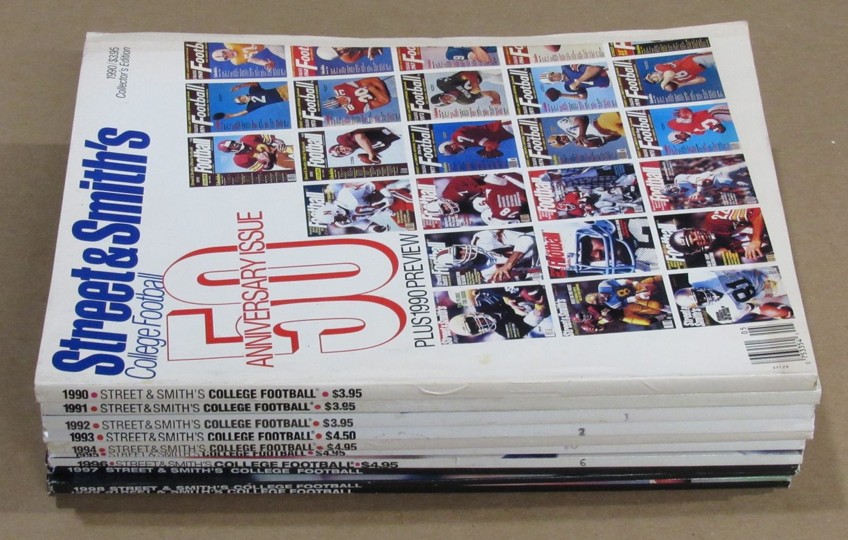 1990-1999 Street & Smith College Football Yearbook Lot of 10