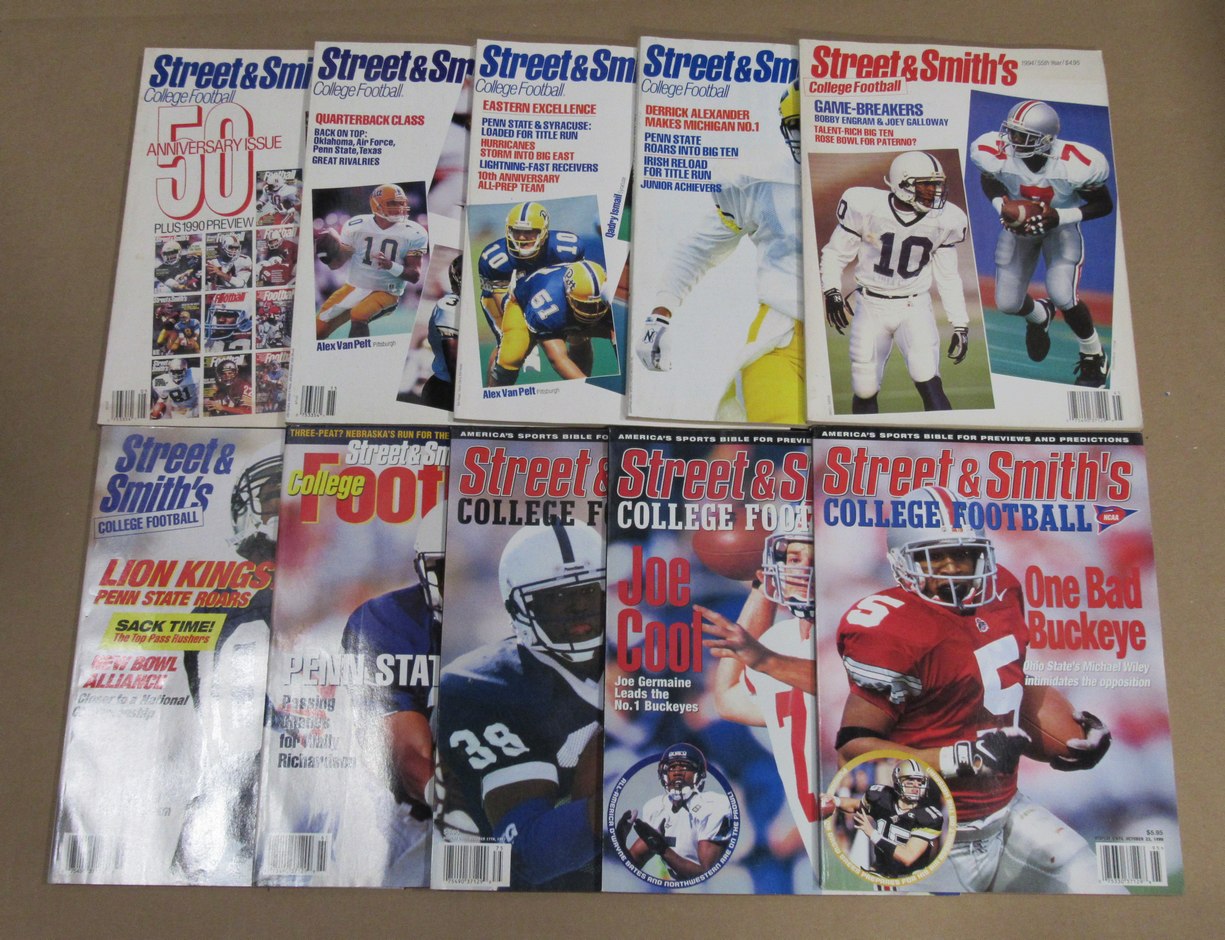 1990-1999 Street & Smith College Football Yearbook Lot of 10