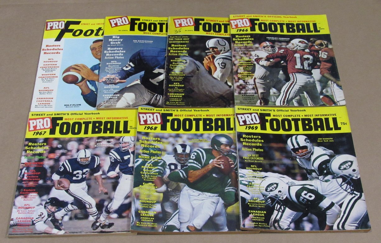 1963-1969 Street & Smith Pro Football Yearbook Lot of 7