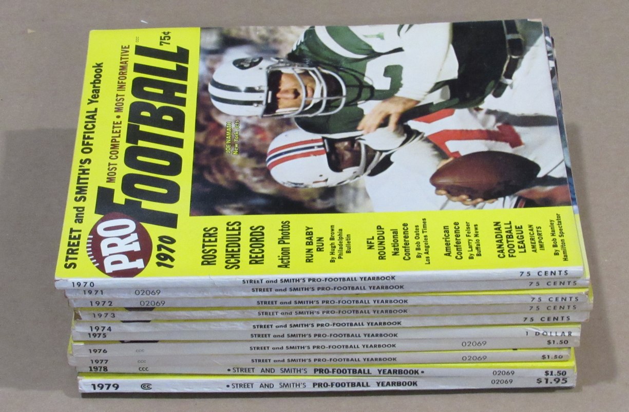 1970-1979 Street & Smith Pro Football Yearbook Lot of 10