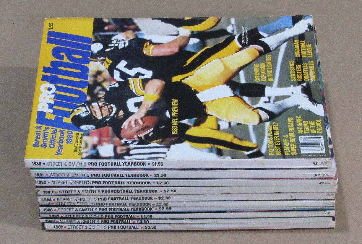 1980-1989 Street & Smith Pro Football Yearbook Lot of 10